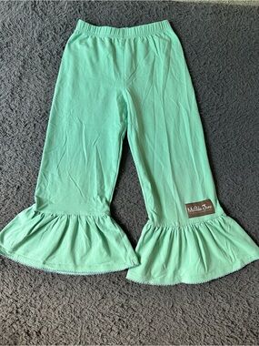 Matilda Jane Big Ruffles Mint Green Girls Pants Size 6